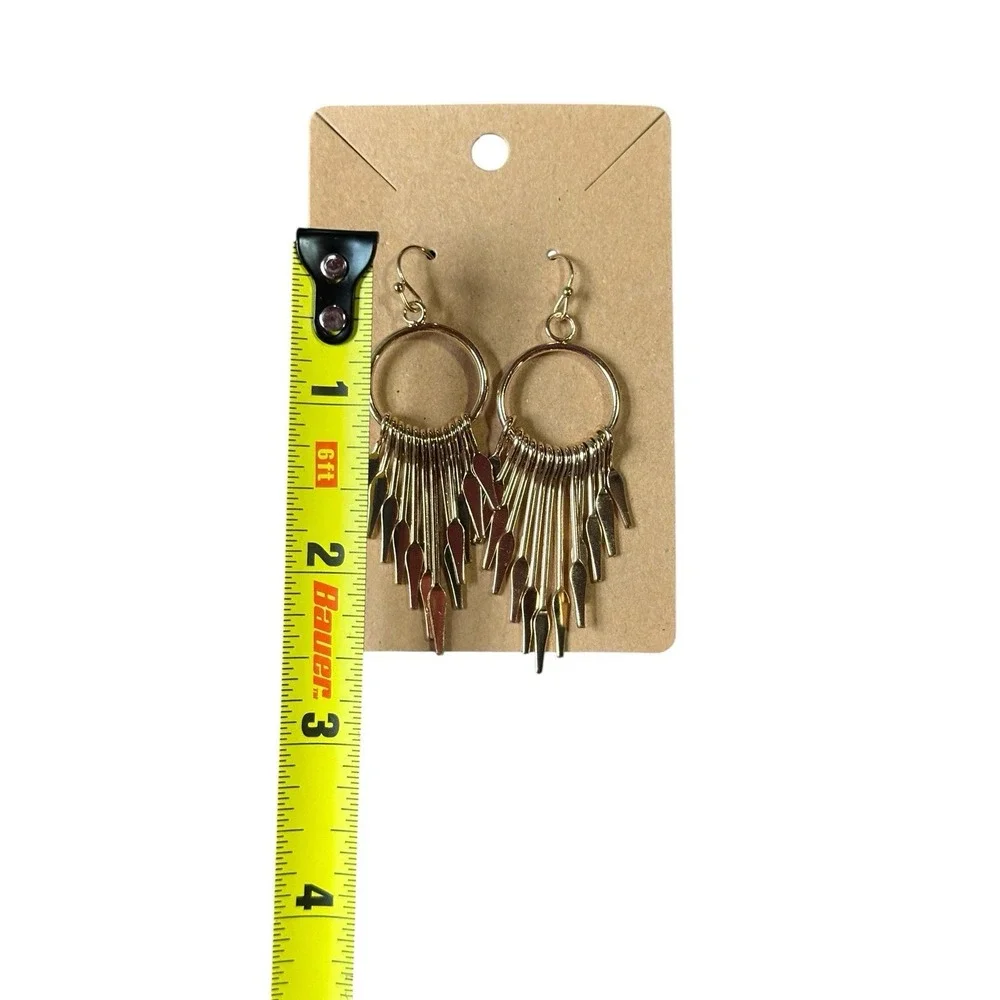 NEW novelty fashion‎ EARRINGS dangle gold retro metal